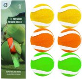Set van 9x stuks gekleurde premium tennisballen 6,5 cm - Recreatief gebruik - Tennis training