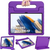 Tablet hoes geschikt voor Samsung Galaxy Tab A8 10.5 (2021) - Kinderhoes met handvat - Schokbestendige Kids cover - Paars