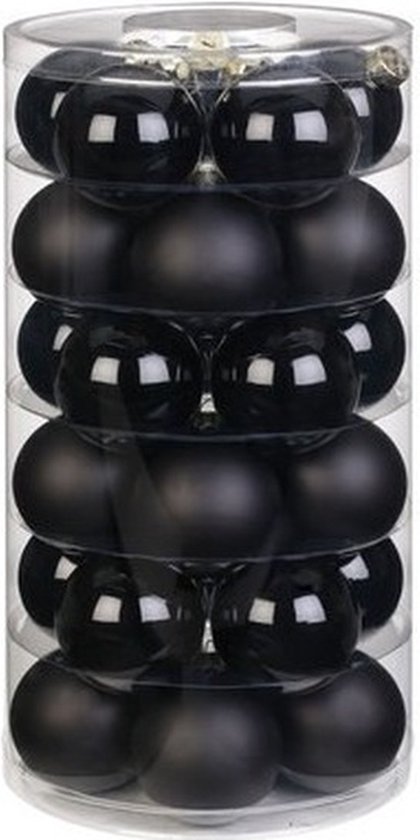 Kerstkaart transparante kerstballen zwart goud | Kaartje2go Kerstkaart transparante kerstballen zwart goud | Kaartje2go