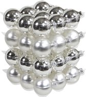 72x Zilveren glazen kerstballen 6 cm - mat/glans - Kerstboomversiering zilver mat en glanzend