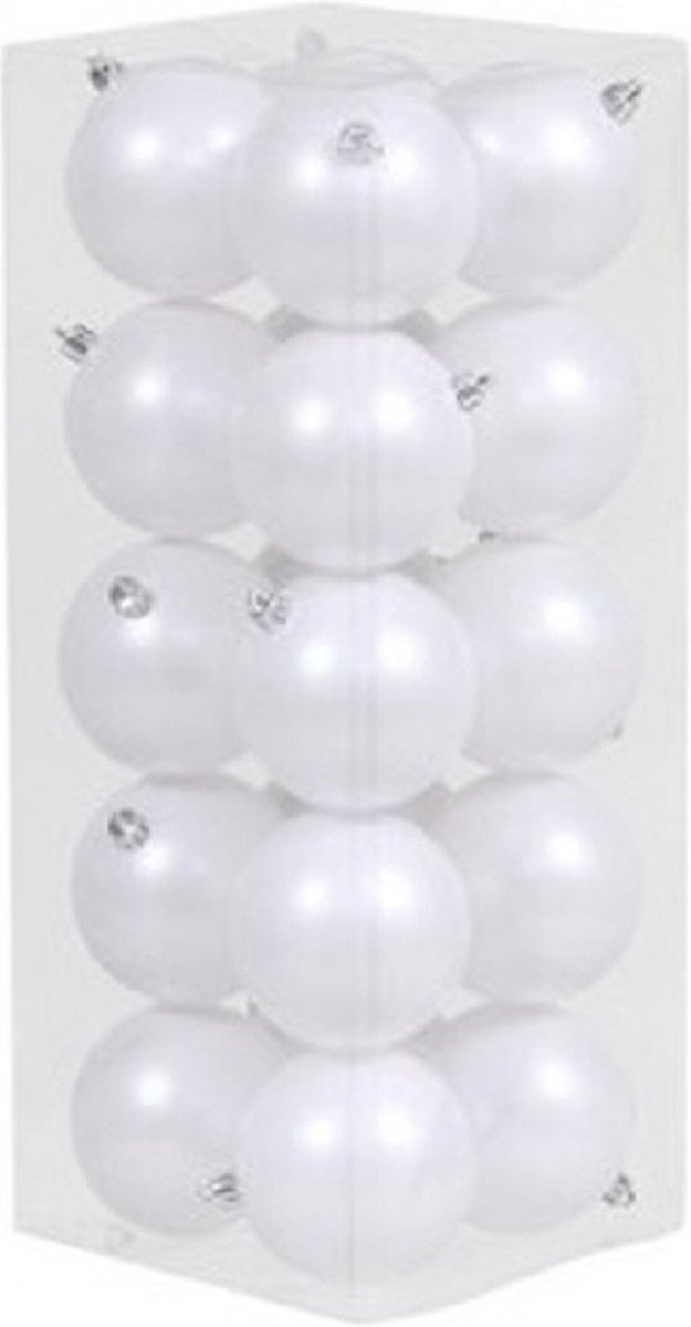 40x Witte kunststof kerstballen 8 cm - Mat - Onbreekbare plastic kerstballen - Kerstboomversiering Wit