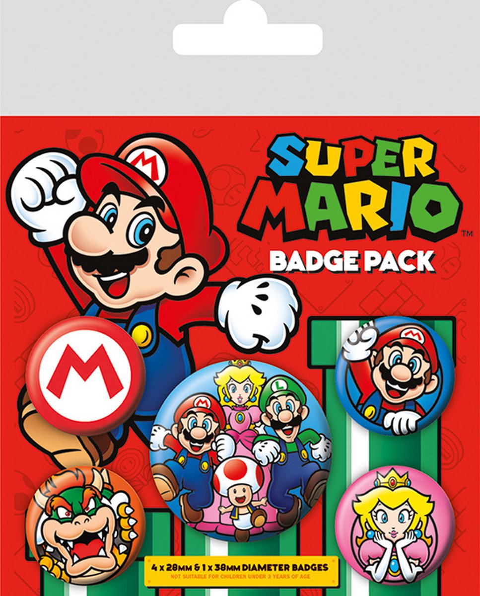 Super Mario - Button Badge Set (Multi-colour) - Nintendo