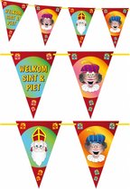 Pakket van 10x stuks Sinterklaas Welkom Sint en Piet vlaggenlijn - 6 meter - Sinterklaas feestslingers