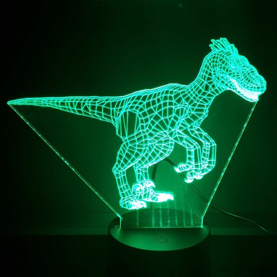 3D LED LAMP - DINOSAURUS - VELOCIRAPTOR