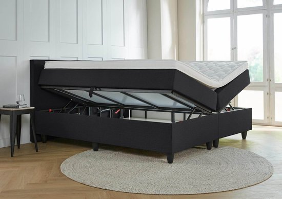 Opberg boxspring Valencia - 140x200 - Zwart - met gratis topper! | bol.com