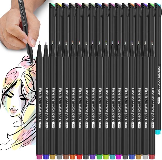 BOTC Fineliner 0.4 mm- 12 Kleuren set - Voor schrijven, tekenen en ...