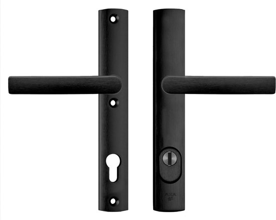 AXA veiligheidsbeslag voordeur Edge Plus rechth. smalschild Wing knop/Blok-kruk PC92