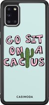 Casimoda® hoesje - Geschikt voor Samsung Galaxy A31 - Go Sit On A Cactus - Zwart TPU Backcover - Planten - Blauw