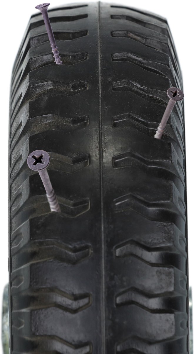kruiwagenwiel - set van 2 - 2.50-4 - massief rubber - stalen velg - 80 kg - zwart-grijs van Merkloos	 — afbeelding 4