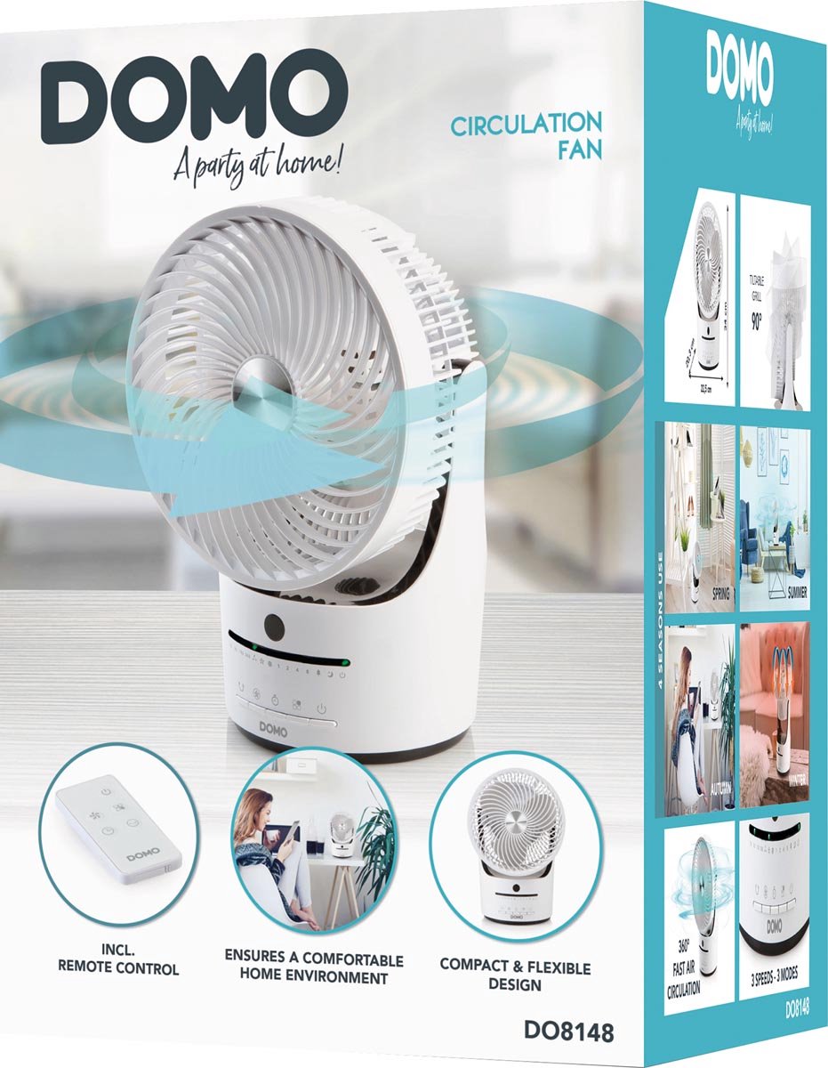 DOMO Ventilateur de table - Ø 30 cm - 3 modes