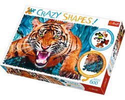 Trefl puzzel dieren - Crazy Shapes Facing a tiger 600 stukjes.