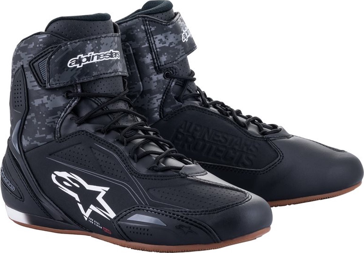 Chaussures Moto Alpinestars Faster-3 Homme Noir/Gun Metal - Confort, Protection Et Style Inégalés