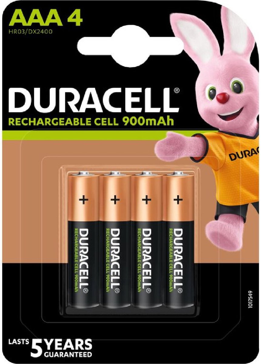 Duracell Rechargeable AAA 900mAh batterijen - 4 stuks