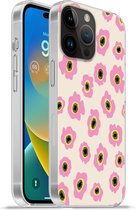 Geschikt voorApple Iphone 14 Pro Max hoesje - Bloem - Patronen - Abstract - Siliconen Telefoonhoesje - Verjaardag cadeau tiener