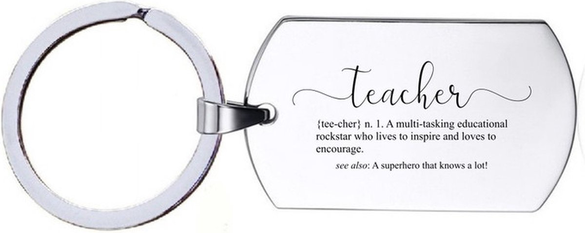 Sleutelhanger RVS - Teacher