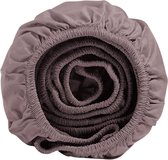 Yumeko hoeslaken percal mauve 90x200x30 - Bio, eco & fairtrade