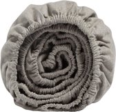 Yumeko hoeslaken velvet flanel stone bruin 160x200x30 - Biologisch & ecologisch