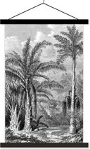 Villa Madelief Garden poster Jungle noir et blanc (50x70cm) Tissu