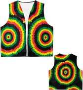 Widmann - Bob Marley & Reggae & Rasta Kostuum - Jamaica Rasta Vest - Multicolor - Carnavalskleding - Verkleedkleding