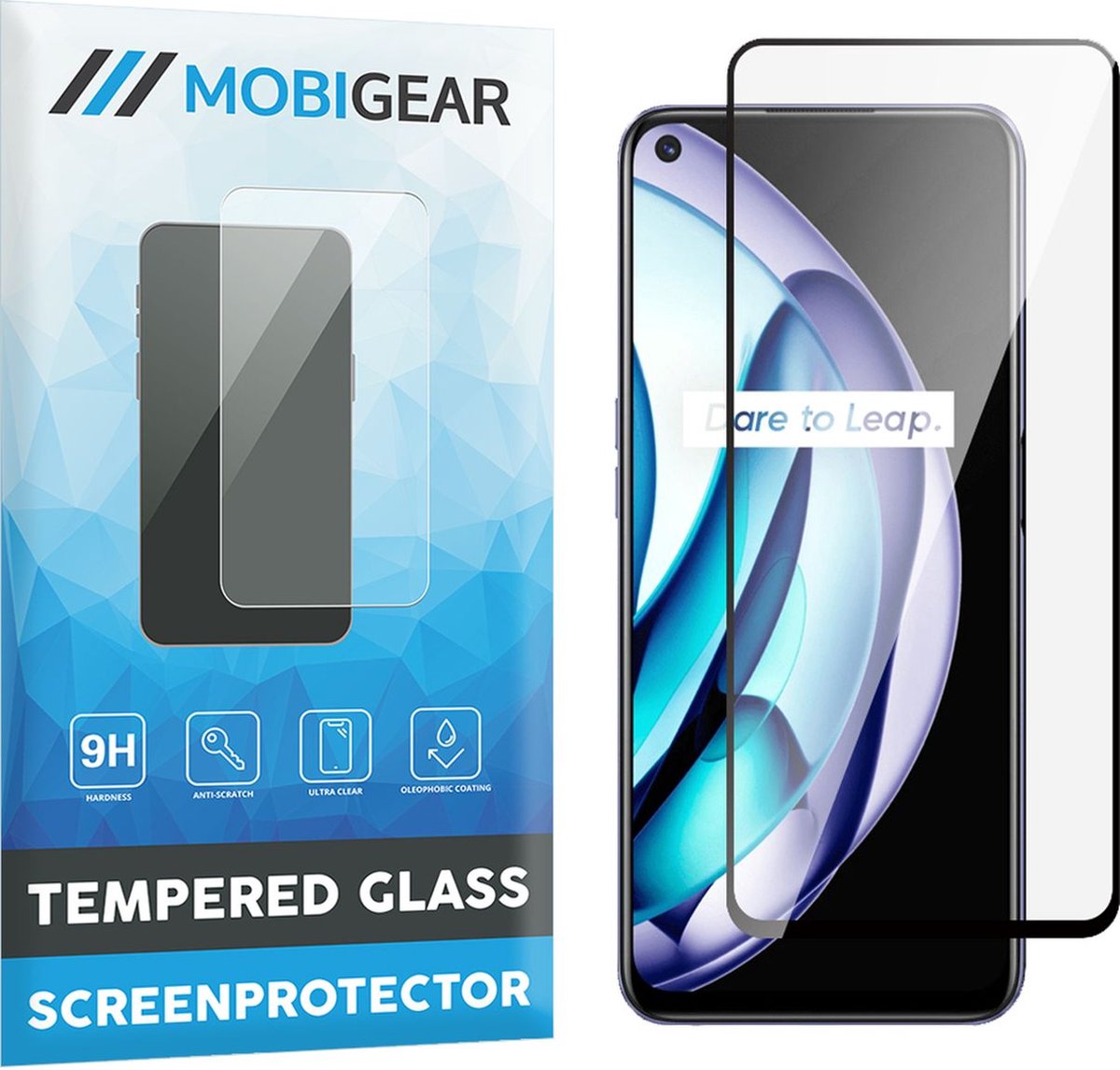 Mobigear Screenprotector geschikt voor Realme 9 5G Glazen | Mobigear Premium Screenprotector - Case Friendly - Zwart