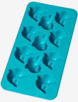Lékué ijsblokjesvorm uit rubber voor 11 ijsblokjes dolfijnen aquablauw 22x11x2.3cm