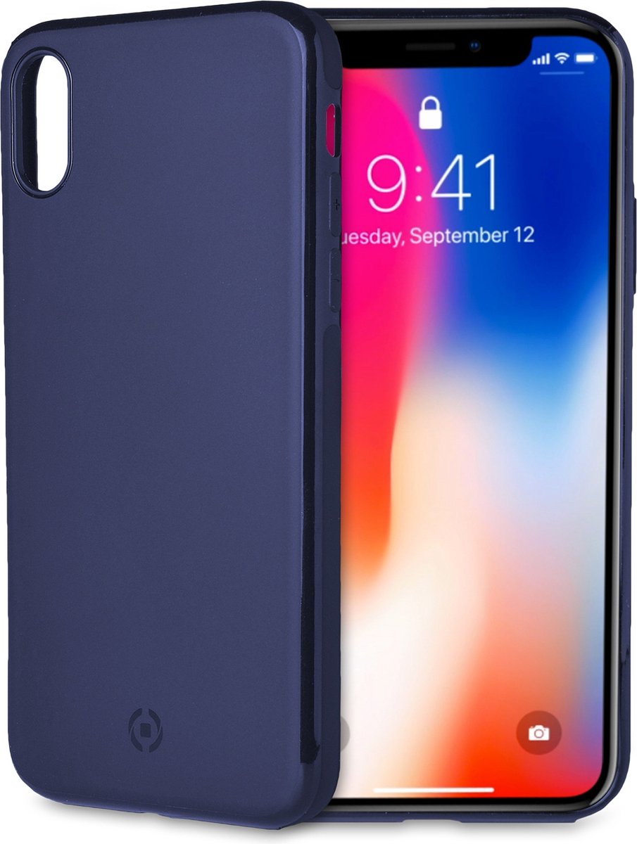 Celly Magnetic Ghost Backcase Hoesje iPhone XS / X - Donkerblauw