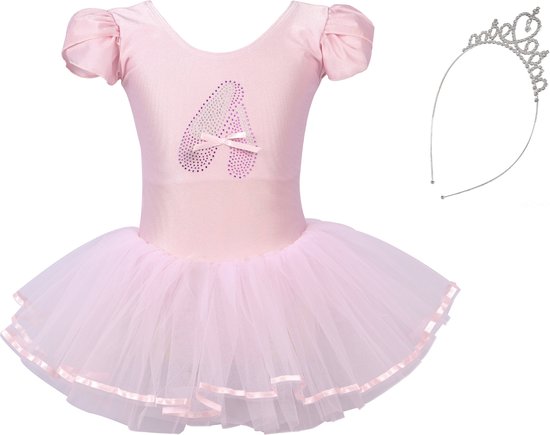 Joya Beauty® Roze balletpakje met tutu en glitterprint