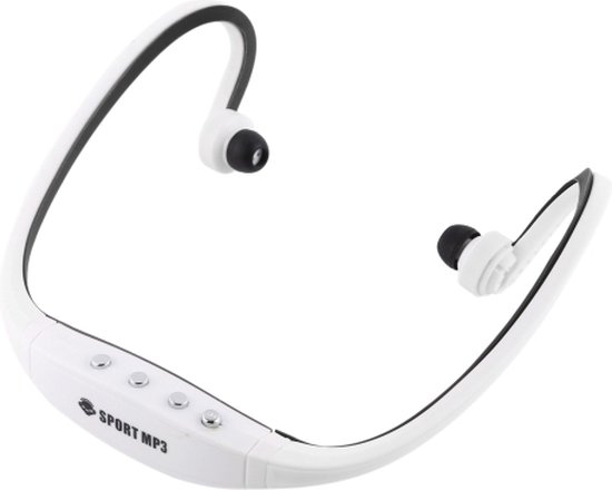 nakoming ijsje Beangstigend Sport MP3-speler Headset met TF-kaartlezerfunctie, muziekformaat: MP3 / WMA  (wit + zwart) | bol.com
