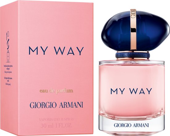 Giorgio Armani My Way damesparfum 30ml fles met roze doosje.