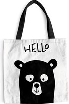 MuchoWow® Schoudertas - Strandtas - Big Shopper - Boodschappentas - Hello - Beer - Quotes - Spreuken - 40x40 cm - Katoenen tas