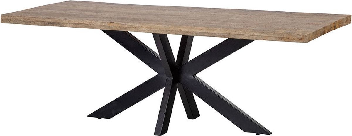 Mangohouten Eettafel Memphis Rechthoek 300x120 cm Mahom Industrieel - Dinertafel van Mangohout & Metaal - Industriële Eettafel