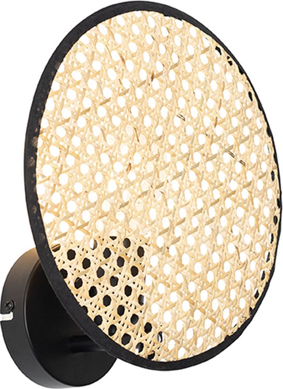 QAZQA kata - Oosterse Wandlamp voor binnen - 1 lichts - D 8.5 cm - Naturel - Woonkamer | Slaapkamer | Keuken