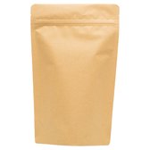 Stazakken Kraftpapier Composteerbaar (Bio-Based) 180 x 255 mm (1000 ml) Blokbodem Stazak Hersluitbaar Luchtdicht en Vochtdicht - per 100 stuks - Gripsluiting - Sta Zakken - Hersluitbare Stazak - Blok Bodem - Voedselveilig