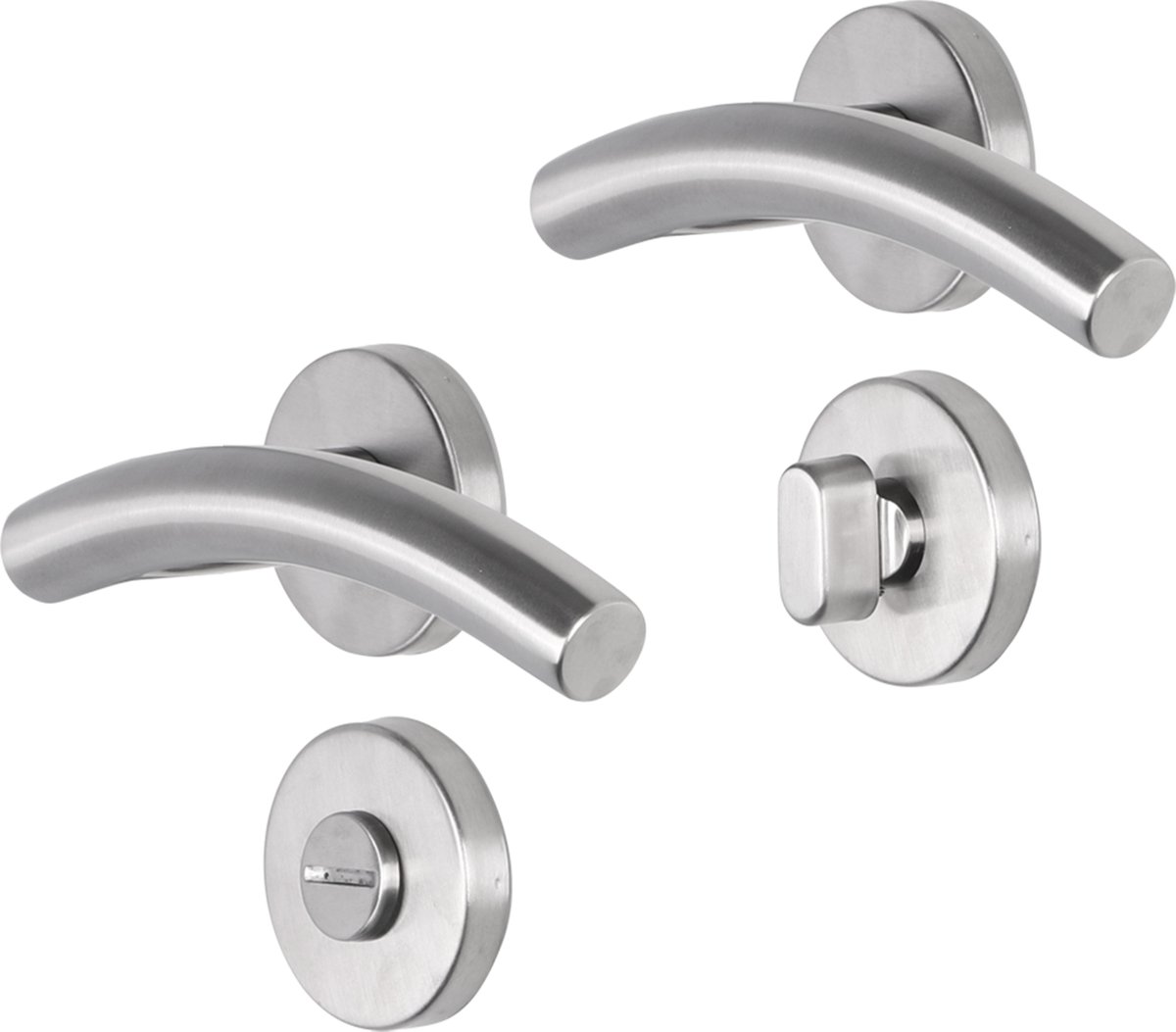 Deurkruk - Impresso Liverpool - Voor binnen- Rond met rond Toiletrozet- RVS - 2 stuks