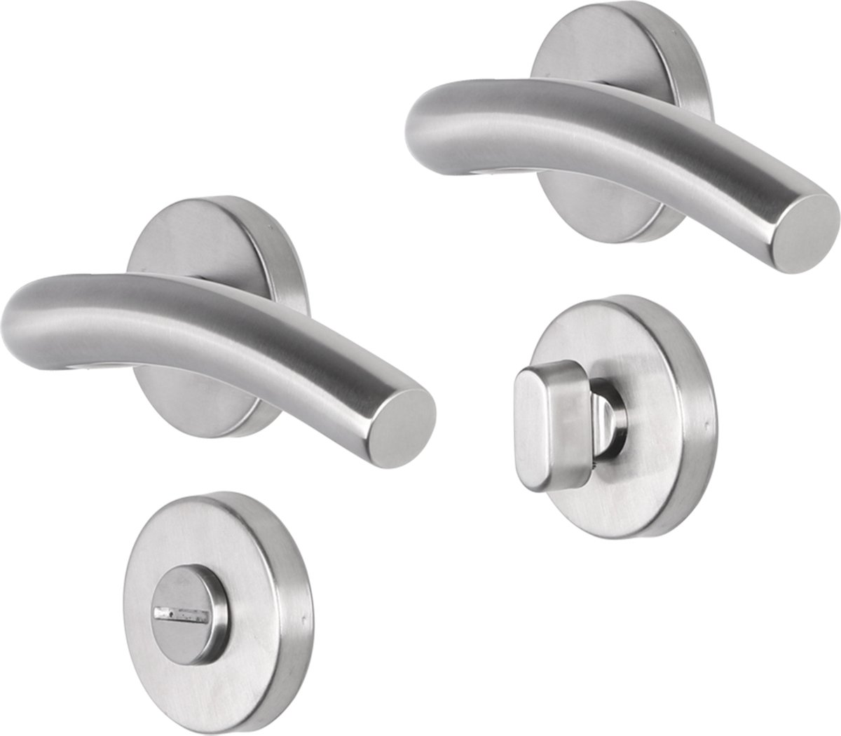 Deurkruk - Impresso Conway - Voor binnen- Rond met rond Toiletrozet- RVS - 2 stuks