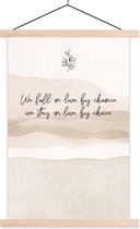 Posterhanger incl. Poster - Schoolplaat - Quotes - Liefde - We fall in love by chance, we stay in love by choice - Spreuken - 40x60 cm - Blanke latten