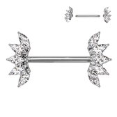 Tepelpiercing 5 Marquise Crystals Fan Ends