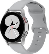 YONO Siliconen Soft Bandje 20mm - Horlogebandje geschikt voor Samsung Galaxy Watch 6 / 5 / Pro / 4 / 3 / Active 2 - Polar Ignite / Unite – Huawei - Grijs - Large