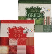 Craft Noël Design Block Rouge / Vert - Set de 2 blocs - 24 feuilles avec 24 motifs - Craft Sensations - Deco Time - Christmas Designpad - Noël - Vacances