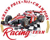 Formule 1 Grand Prix No 1 Champion Racing Team Strijk Applicatie Small 9.2 cm / 7.3 cm / Zwart Rood