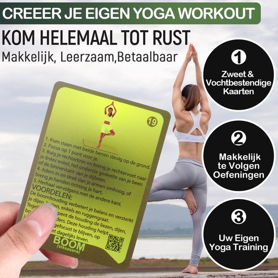 WEBU 51 Yoga Kaarten - Yoga Trainingskaarten - Yoga Oefeningen - Yoga voor Thuis - Sporten - Fitness - Mat - Pilates - Incl. professionele trainingsvideo’s van WEBU — afbeelding 4