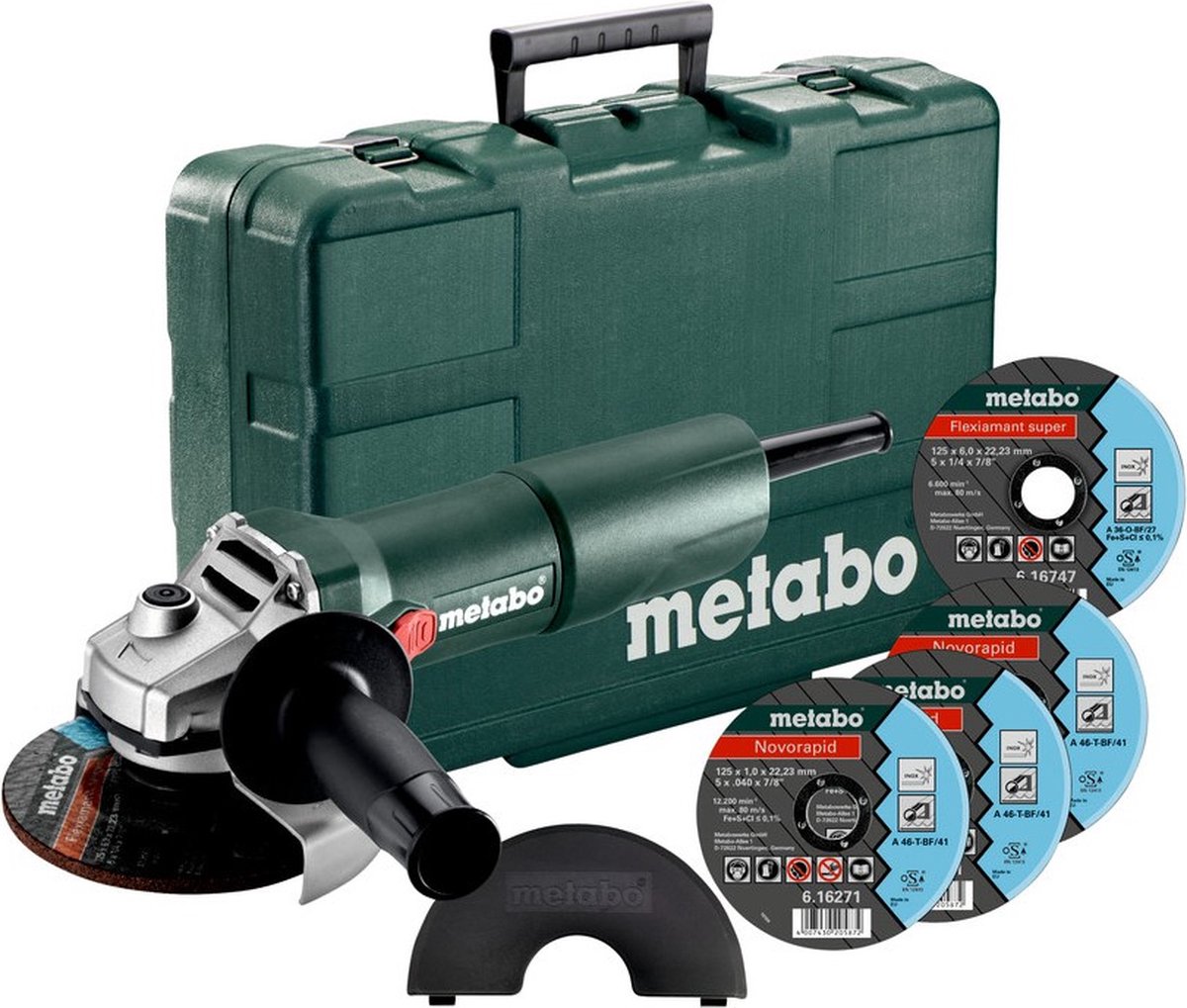 Metabo W750-125 set Haakse slijper - 11500 /min | In kunststof koffer + toebehoren
