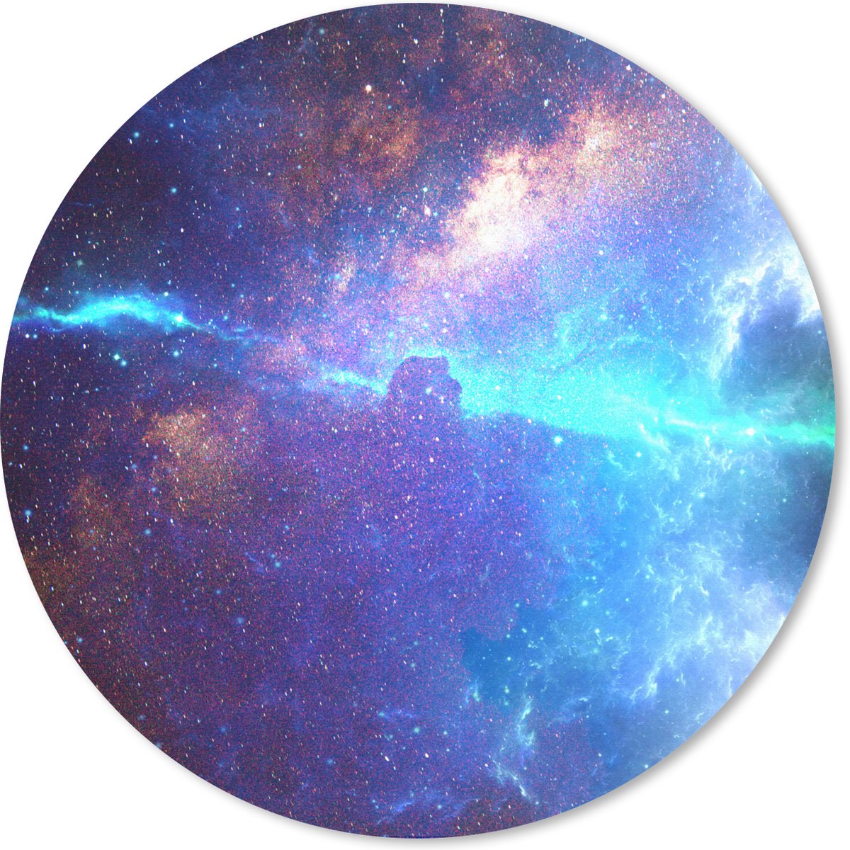 Muismat rond 30x30 cm - Mousepad Sterren - Ruimte - Blauw - Ronde muismatten