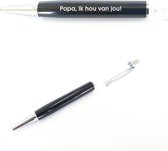 Pen Met Diamantjes En Gravering - Papa Ik Hou Van Jou