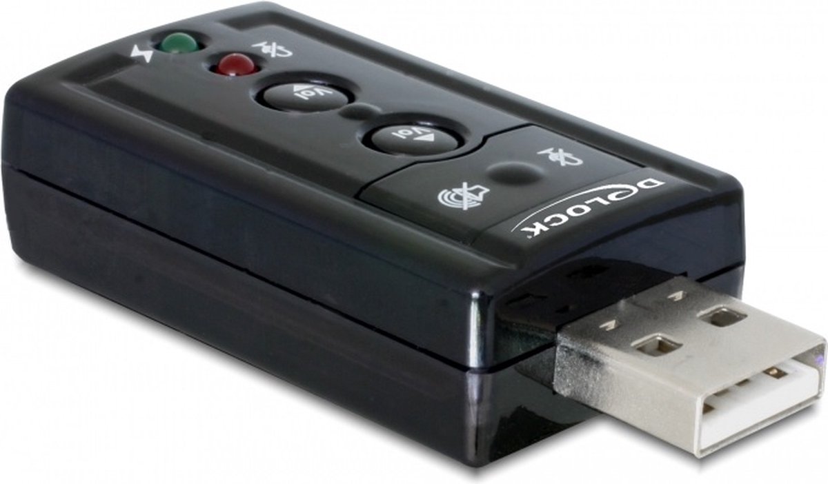 DeLOCK USB-A - 3,5mm Jack headset audio adapter / zwart