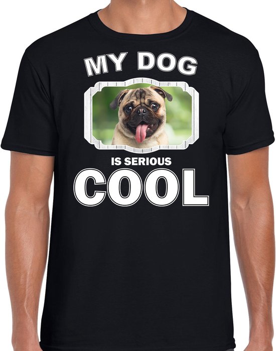 Couscous Boomgaard Pelmel Mopshond honden t-shirt my dog is serious cool zwart - heren - mopshonden  liefhebber... | bol.com