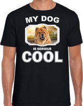 Chow Chow honden t-shirt my dog is serious cool zwart - heren - Chow Chows liefhebber cadeau shirt L