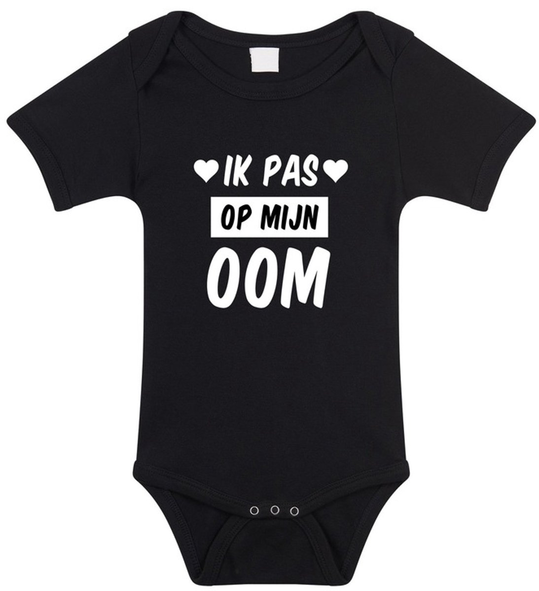 Ik pas op mijn oom tekst baby rompertje zwart meisjes en jongens - Kraamcadeau - Babykleding 80