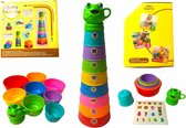 speelgoed pour bébé tour à empiler - avec chiffres + grenouille - Tasses à empiler colorées - Jouets éducatifs