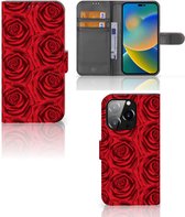 GSM Hoesje iPhone 14 Pro Mobiel Bookcase Red Roses
